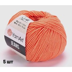 Пряжа YarnArt Jeans Ярнарт джинс Персиковый (23) 5 мотков 50 г/160 м (45% акрил 55 хлопок)