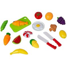 Набор игрушечных продуктов для нарезки поварёнок половинки на липучках с ножом и разделочной доской 666-85 Tongde