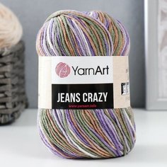 Пряжа "Jeans crazy" 55% хлопок, 45% акрил 160м/50гр (7207 фиолет-сир-зел.) Yarn Art
