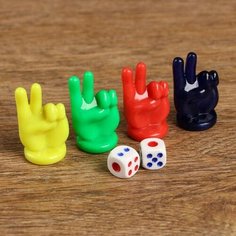 Набор для настольных игр, фишки 4 шт 3.9 х 1.9 см, кубики 1.2 см 2 шт Noname