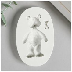 Молд силикон "Мишка и бантик" 1,9х5,8х8 см Noname