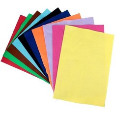 Набор "Фетр", А3, 10 листов, 10 цветов, толщина 1 мм Noname
