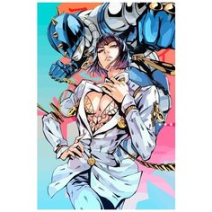 Картина по номерам на холсте Аниме JOJO (Джованна, Джотаро, ДжоДжо) - 8924 В 60x40