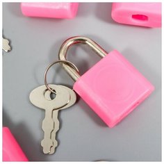 Замочек с ключиком для шкатулки металл, пластик набор 5 шт С286 3,1х1,9 см