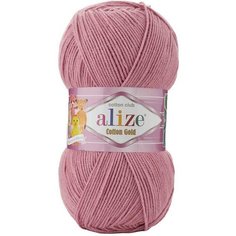 Пряжа Alize Cotton Gold пыльная роза (676), 55%хлопок/45%акрил, 330м, 100г, 5шт
