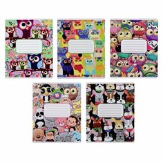 Тетрадь 12 листов в линию "Яркий микс", обложка мелованная бумага, ВД-лак, блок офсет, микс Calligrata