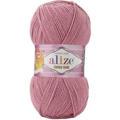 Пряжа Alize Cotton Gold, 55 % хлопок, 45 % акрил, 100 г, 330 м, 3 шт., 676 пыльная роза