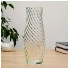 Ваза С-64 риф. H 260 мм. из прозрачного стекла (без декора) Miki Market