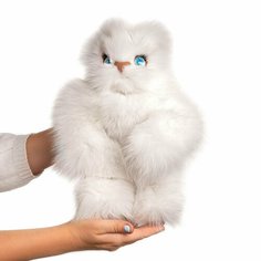 Большая Мягкая игрушка кот из натурального меха песца белый Holich Toys