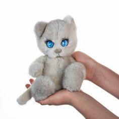 Мягкая игрушка котенок из натурального меха норки Любомур серый Holich Toys