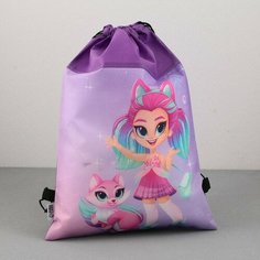 Сумка для обуви «Волшебная девочка с питомцем», нетканное полотно, размер 41х31 см Art Fox