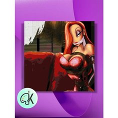 Картина по номерам на холсте Jessica Rabbit, 40 х 40 см КУЛЬТУРА ЦВЕТА