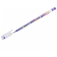 Ручка гелевая Crown Glitter Metal Jell (0.8мм, фиолетовый с блестками) 12шт. (MTJ-500GLS(D))