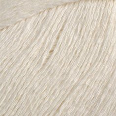 Пряжа "Льняная" 55% лён, 45% хлопок 330м/100гр (01 белый) Пехорка