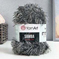 Пряжа "Samba" 100% полиэстер 150м/100гр (К-64 черно-белый) Yarn Art