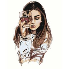 Картина по номерам Красотка с бокалом 40х50 см АртТойс