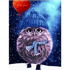 Картина по номерам Зимний совенок 40х50 см АртТойс