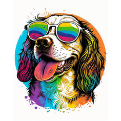 Картина по номерам Радужный пес 40х50 см АртТойс