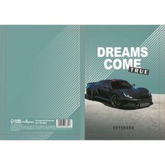 Колледж-тетрадь в твердой обложке 7БЦ, А4, 80 листов, DREAMS COME TRUE, блок в клетку, матовая ламинация, выборочный ЛАК Calligrata