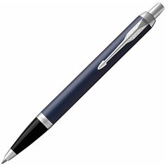 Ручка шариковая PARKER "IM Core Matte Blue CT", корпус темно-синий лак, хромированные детали, синяя, 1931668