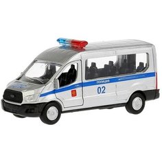 Машина «Полиция Ford Transit», 12 см, инерционная, открывающиеся двери, металлическая Технопарк