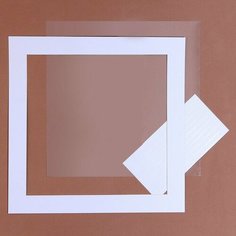 Паспарту размер рамки 35 × 35, прозрачный лист, клейкая лента, цвет белый Noname