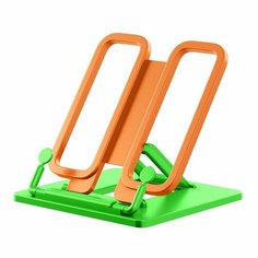 Подставка для книг пластиковая ErichKrause Base, Neon Solid, зеленая с оранжевым держателем 9892652