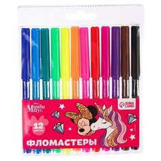 Disney Фломастеры, 12 цветов, "Единорог", Минни Маус
