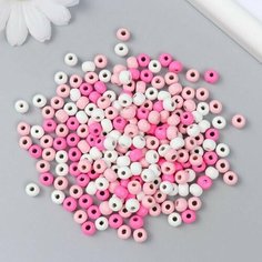 Бусины для творчества дерево "Шарики. Розовая пастила" набор 20 гр d 0,6 см Нет бренда