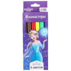 Фломастеры, 6 цветов, в картонной коробке, Холодное сердце Нет бренда