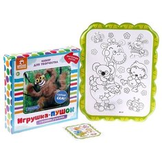 Набор для творчества: создание игрушки из меховых палочек и раскраска "Животные на отдыхе"