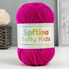 Пряжа 100% акрил "Softy Kids" 90м ±5м 50 гр цвет 28 ярко-розовый Softino