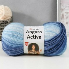 Пряжа "Angora Active" 20 шерсть, 80 акрил 500м/100гр (842 син-гол-бел) Нет бренда