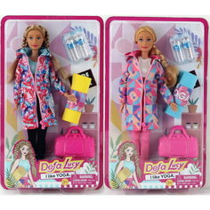 Кукла-спортсменка (29см) YOGA в плаще, 2 вида, в блистере сумка, коврик, полотенце, бутылочка воды(2) Defa