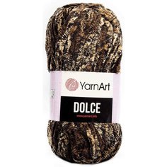 Пряжа YarnArt Dolce коричневый-бежевый (807), 100%микрополиэстер, 120м, 100г, 2шт