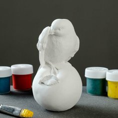 Фигура для раскраски "Птица на яблоке" белая, 7х12х7см Россия