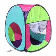Палатка квадратная "Радужный домик", 4 грани, цв: фиолетовый/лимон/розовый/бирюза Нет бренда