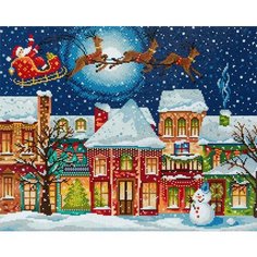 Алмазная мозаика Рождество в городе 40x50 см. Freya