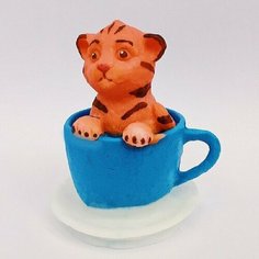Силиконовая форма для мыла Тигренок №6 3D, для свечей, гипса 1шт Нет бренда