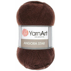 Пряжа YarnArt Angora Star (Ярнарт Ангора Стар) Нитки для вязания, 100г, 500м, 20% шерсть 80% акрил, цвет 116 коричневый, 2 шт.