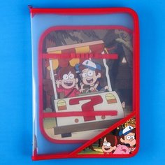 Папка для труда А4 с откидной планкой, на молнии, пластик, Гравити Фолз Disney