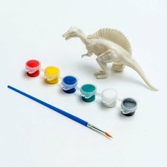 Набор для творчества «Раскрась динозавра», краска 6 цветов по 2 мл, кисть NO Name