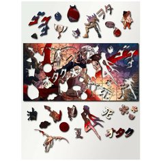 Пазл деревянный с фигурками 46х23 см Аниме Токийский гуль - 647 Creative Wood