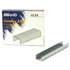 Набор из 20 штук Скобы для степлера 23/8 Kw-Trio 0238 оцинкованные коробка картонная (упаковка: 1000 штук)