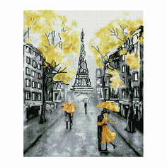 Алмазная мозаика ТРИ совы "Желтый Париж", 40*50см, холст, картонная коробка с пластиковой ручкой, 360900