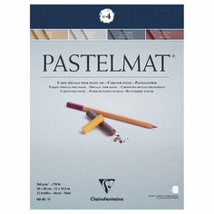 Альбом для пастели, 12л, 300*400мм, на склейке Clairefontaine "Pastelmat", 360г/м2, бархат, цв. блок
