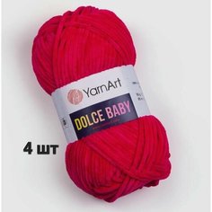 Пряжа YarnArt Dolce baby Ярко-розовый (759) 4 мотка 50 г/85 м (100% микрополиэстер) ярнарт дольче беби