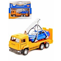 Машина Kamaz Эвакуатор 12 см + машинка 7,5 см металл инерция Технопарк SB-16-27-A2-WB (48)