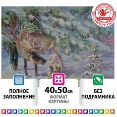 Картина стразами (алмазная мозаика) 40х50 см, остров сокровищ "Девочка в лесу", без подрамника, 662578