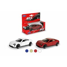 Машинка PORSCHE TAYCAN TURBO S / модель машины 1:38 с пружинным механизмом / цвет в ассортименте Welly